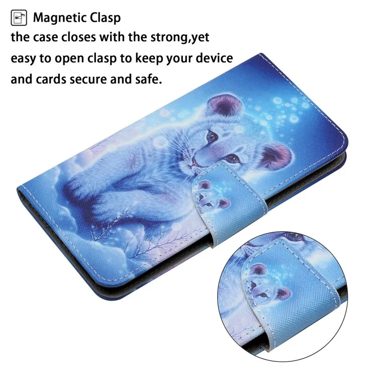 Para Iphone 16 Patrón de Estuche Impresión Protectora de Cuero de Cuero Portada de Teléfono - Little Leopard