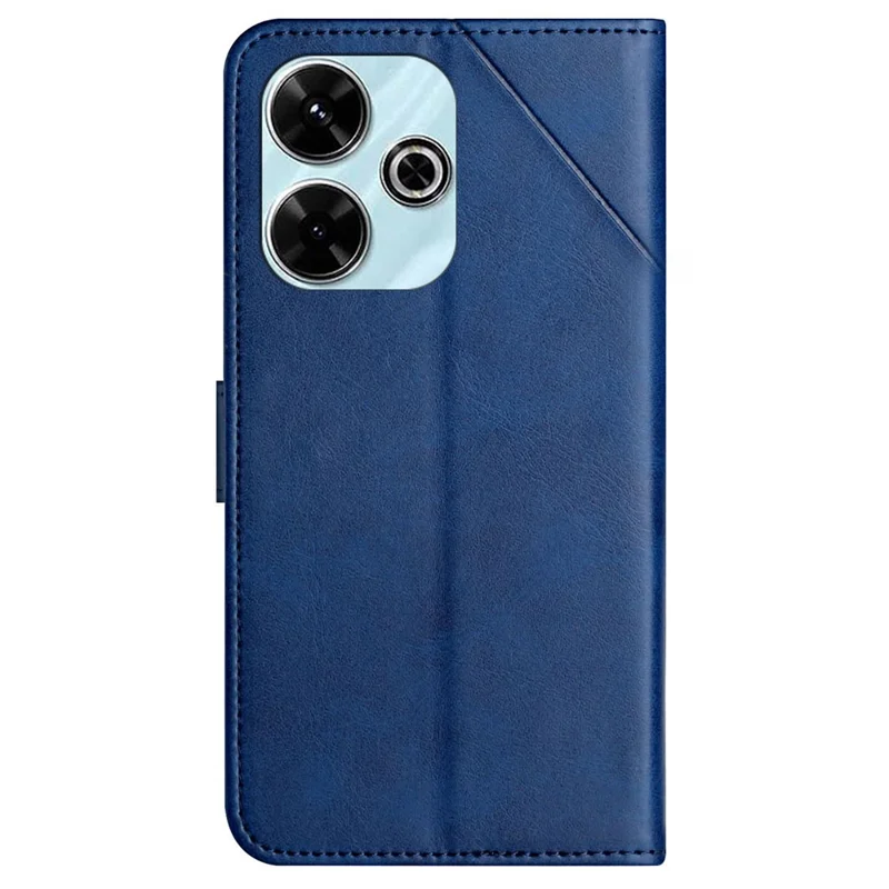 For Xiaomi Redmi 13 4G / 13 5G Leather Case Line Pattern Wallet Phone Cover - Blue