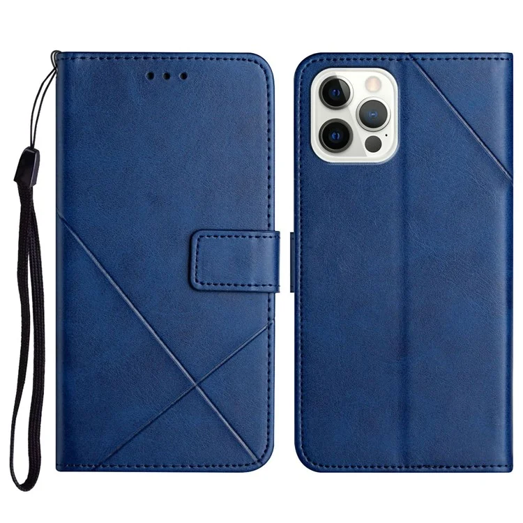 Для Iphone 16 Pro Leather Line Patter - Синий