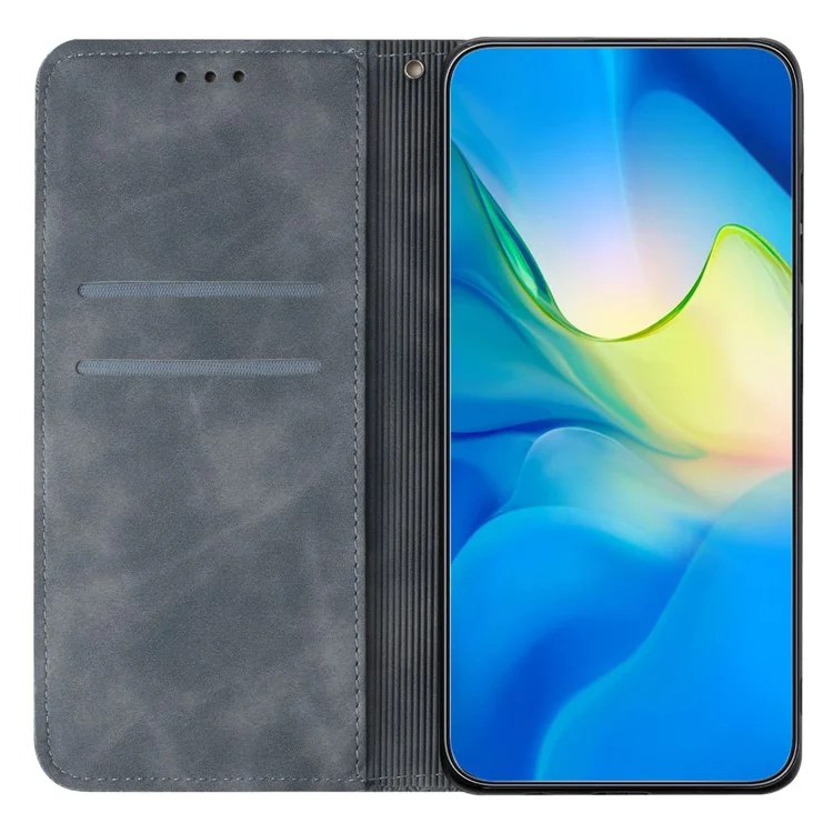 Für Xiaomi Redmi 13 5G / 13 4G Case Bedrucktes Blumen-Geldbörsen-Ständer-Lederetui - Grau