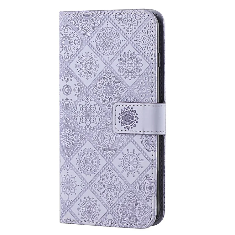 Para Xiaomi Redmi 13 5G / 13 4G Estuche de Piel con Estilo Étnico Cubierta de Cartera de Teléfono con Correa - Morado