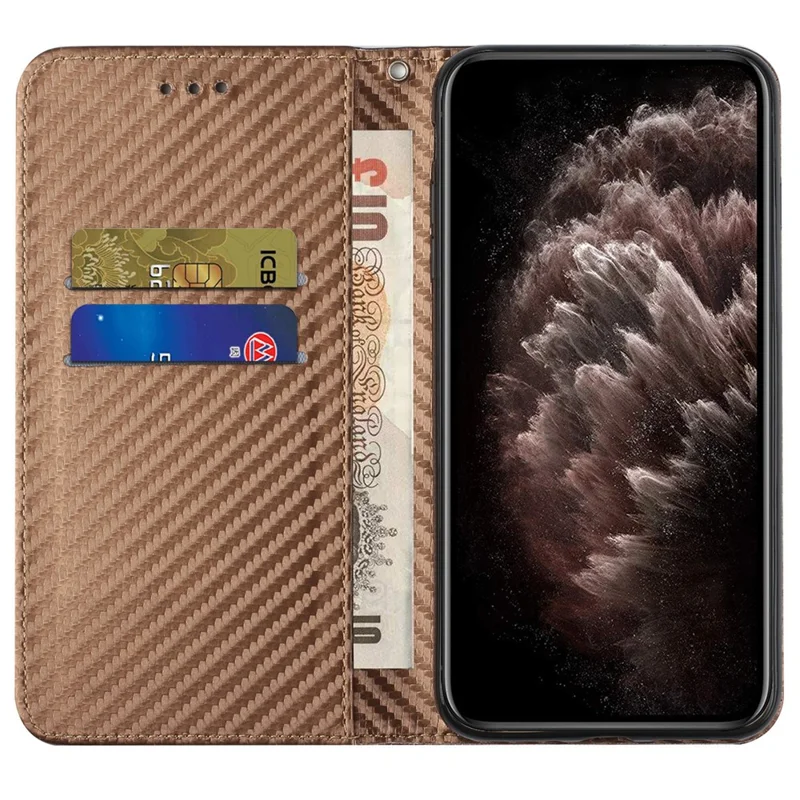 For iPhone 16 Pro Max Case Leather Flip Phone Cover Stand Strong Magnetic Closure - Brown