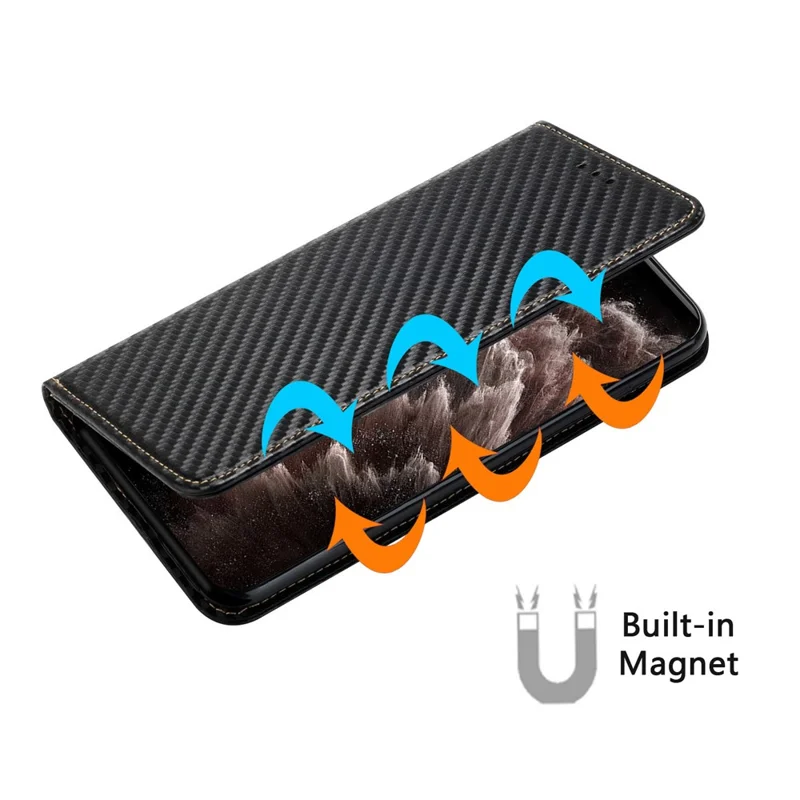 For iPhone 16 Pro Max Case Leather Flip Phone Cover Stand Strong Magnetic Closure - Black