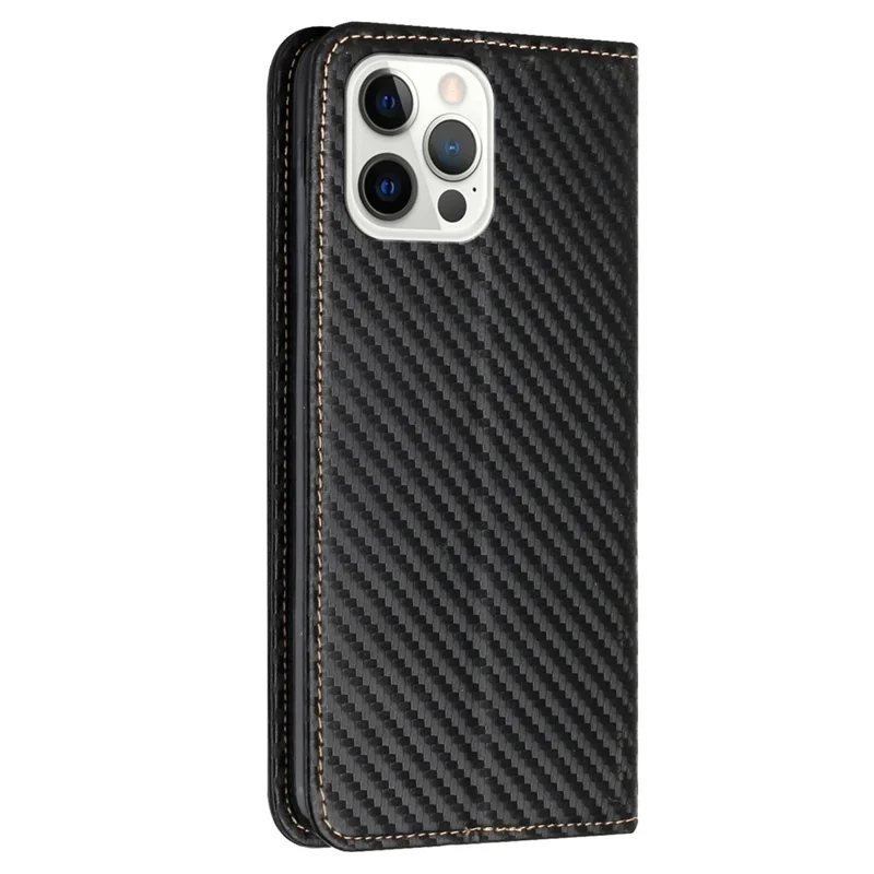 For iPhone 16 Pro Max Case Leather Flip Phone Cover Stand Strong Magnetic Closure - Black
