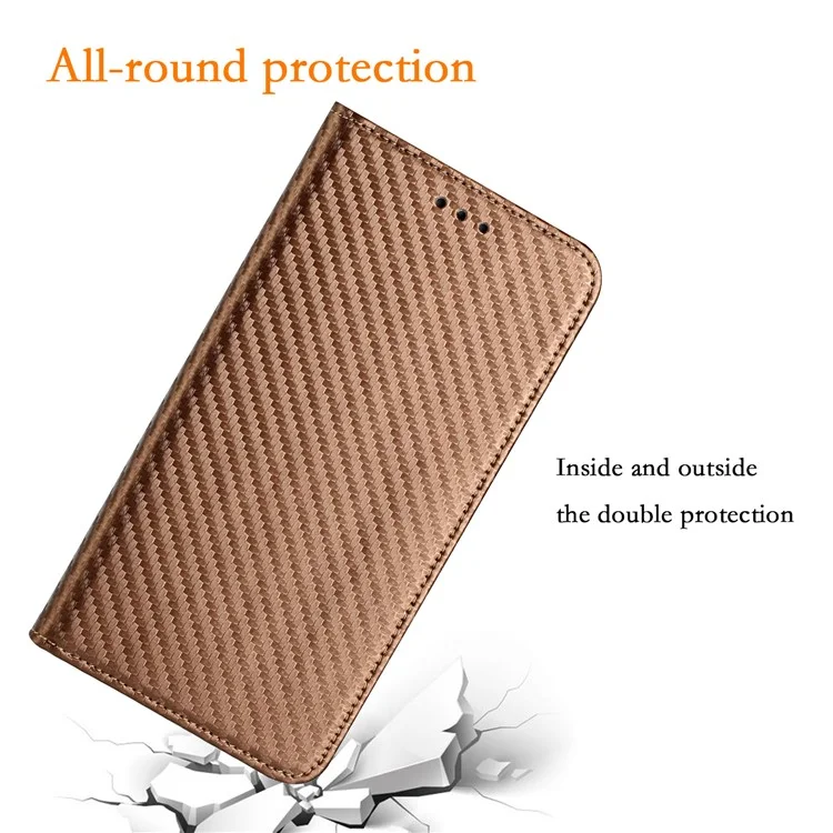 Para Iphone 16 Pro Case Case Flip Tampo Stand Stand Forte Fechamento Magnético - Marrom