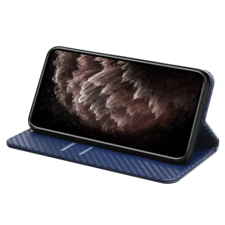 For iPhone 16 Case Leather Flip Phone Cover Stand Strong Magnetic Closure - Blue