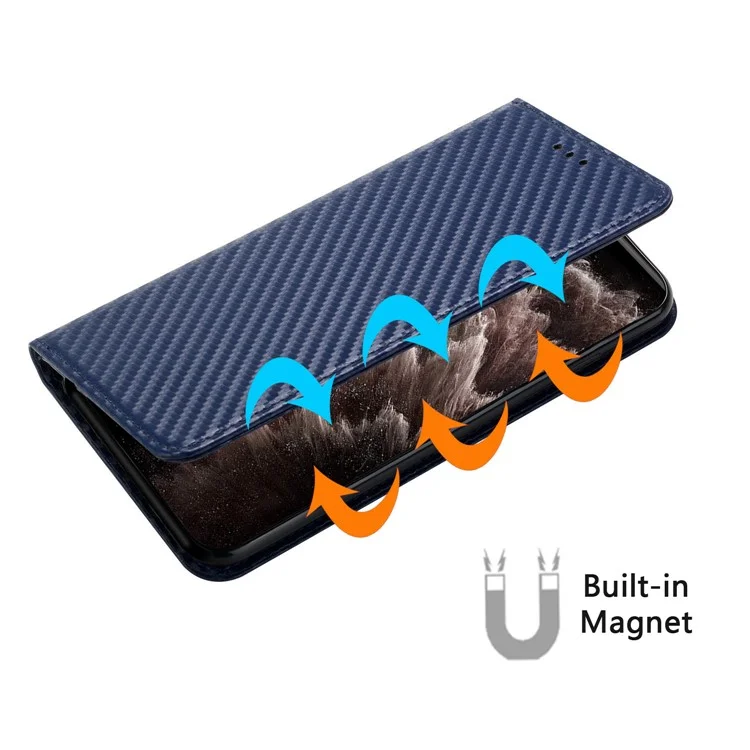 For iPhone 16 Case Leather Flip Phone Cover Stand Strong Magnetic Closure - Blue