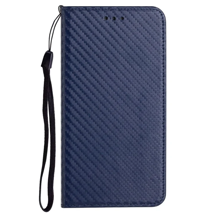 For iPhone 16 Case Leather Flip Phone Cover Stand Strong Magnetic Closure - Blue