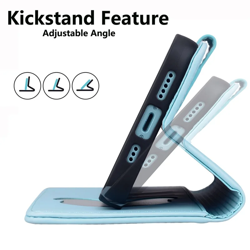 Для Iphone 16 Plus Case Wallet Patter - Небо Синий