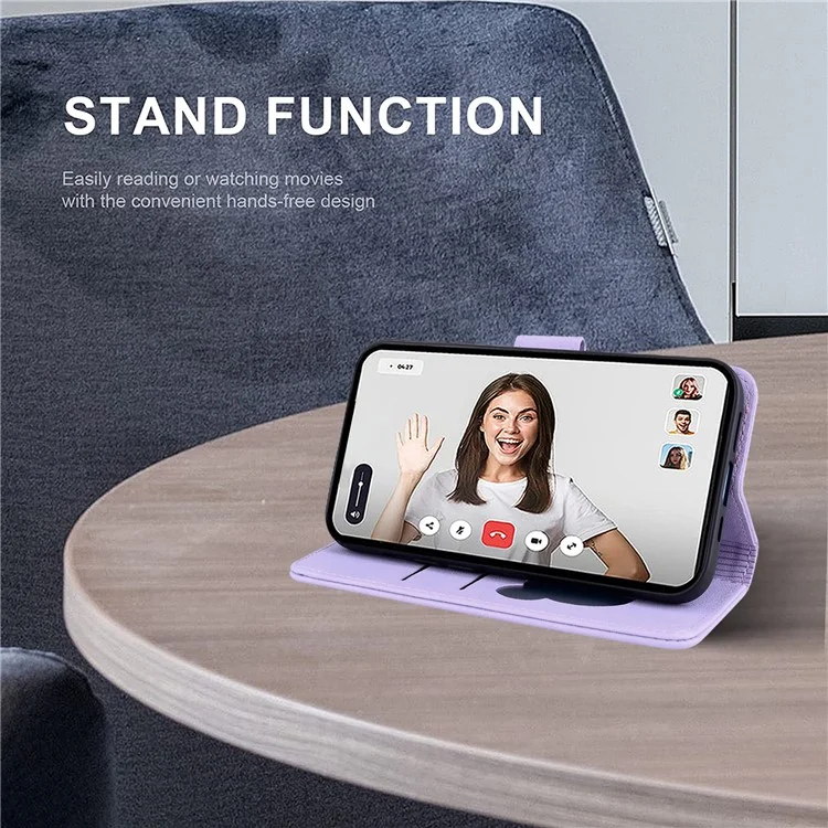 Para Xiaomi Poco F6 Pro 5G / Redmi K70 5G / K70 Pro 5G Case Carteira Cat Padrão Tampa de Couro Impressa - Roxo