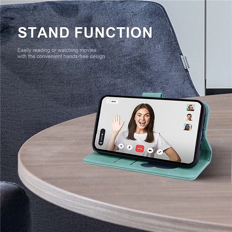 Für Xiaomi Redmi K70 Ultra Case Wallet Cat Muster Eingeprägter Leder -telefonabdeckung - Grün