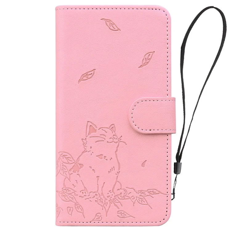Для Samsung Galaxy S22 Ultra 5G Case Wallet Cath Patter - Розовый
