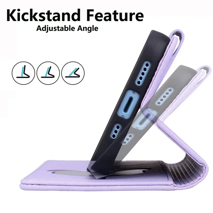 Per Samsung Galaxy A55 Case da Portafoglio da 5G Copertina di Telefono in Pelle Exprinted - Viola