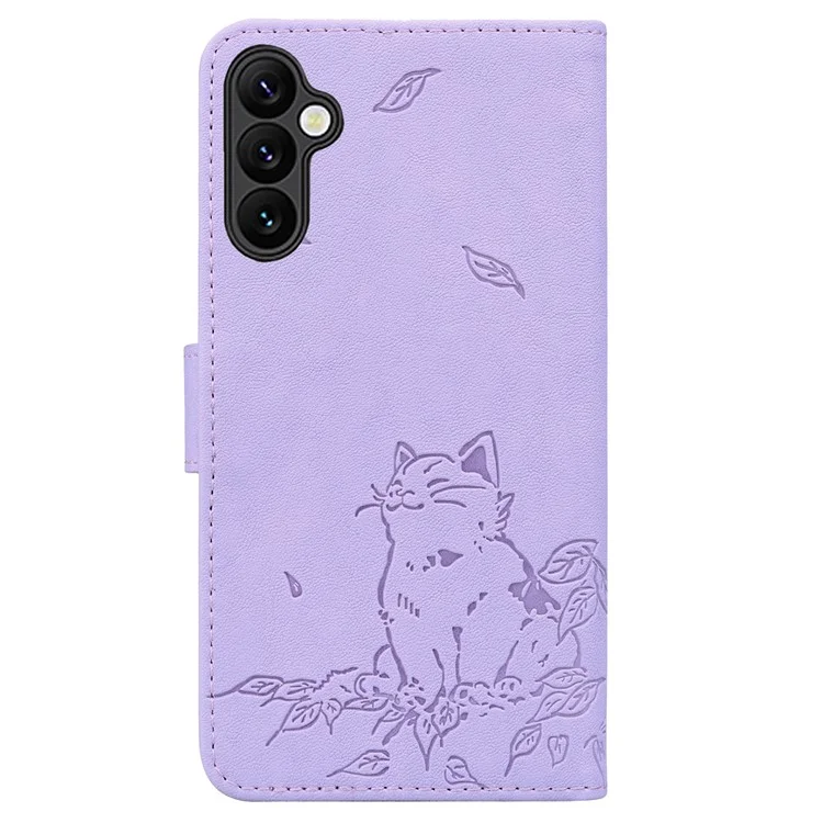 Per Samsung Galaxy A55 Case da Portafoglio da 5G Copertina di Telefono in Pelle Exprinted - Viola