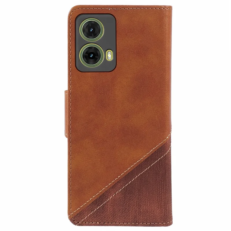 Pour Motorola S50 Neo 5G / Moto G85 5G Case D'épissage Texture Couverture de Téléphone en Cuir Stand de Visualisation - Brun