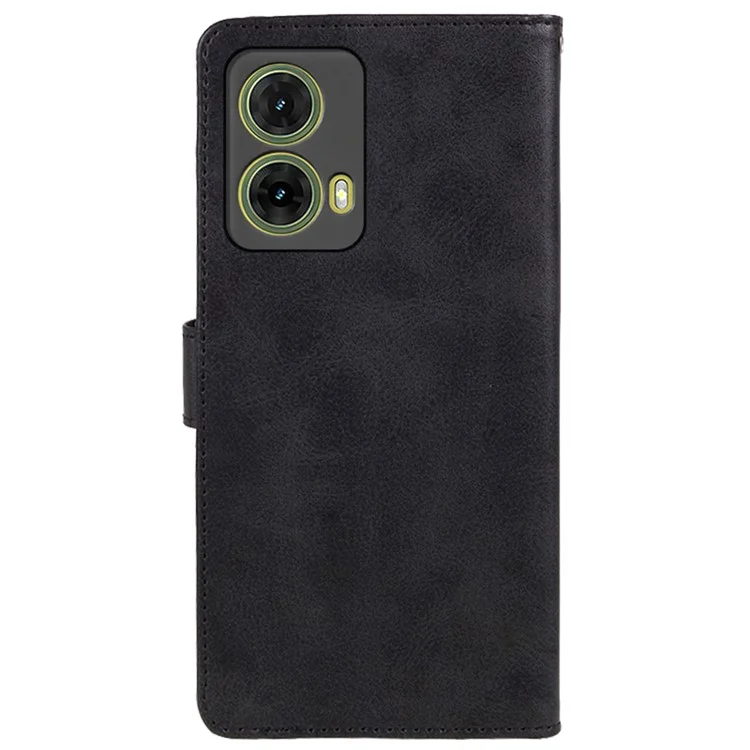 Para Motorola S50 Neo 5G / Moto G85 5G Case PU PU Billetera de Cuero Proporcionar Teléfono Textura de la Pantorrilla - Negro