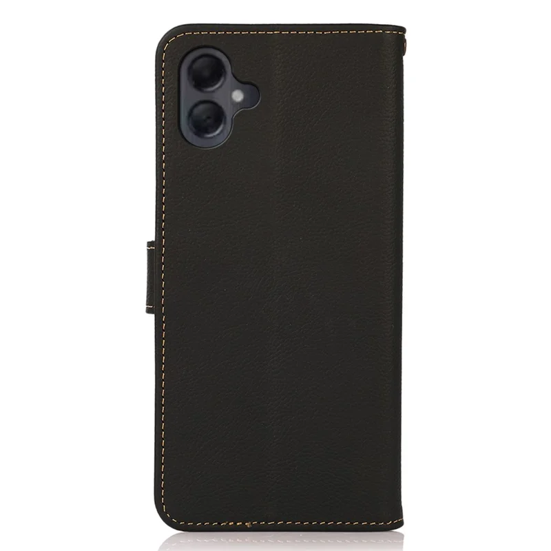 Khazneh Para Samsung Galaxy A06 Case Genuine Cow Leather Cartlet Tone - Preto