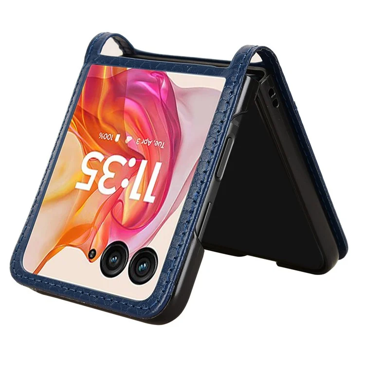 Pour Motorola Razr 50 Étui de Téléphone Ultra 5G Avec Porte-carte Poteur Imprested Porter Téléphone Couverture - Bleu Foncé