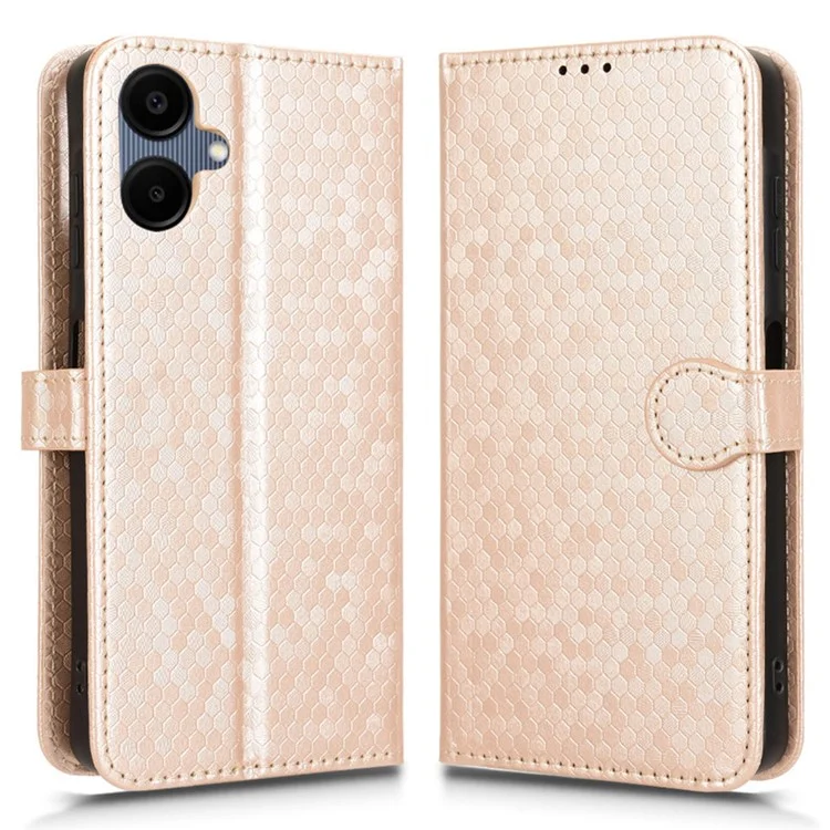 Für Samsung Galaxy A06 Wallet Case Dot Muster Abdruck PU Leder Telefonabdeckung - Roségold