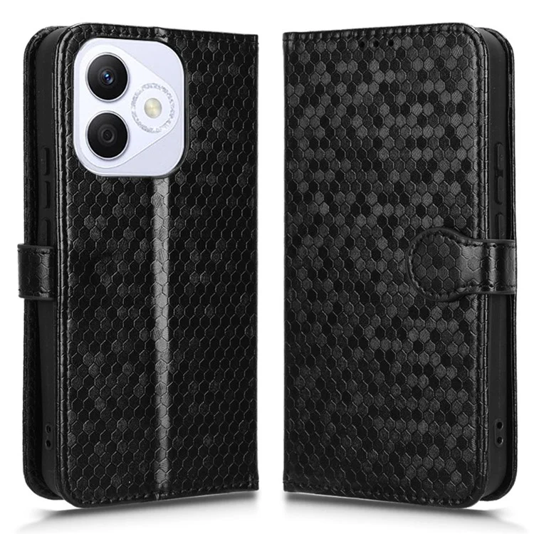 Para Honra X60i 5g Carteira de Casca de Ponto de Ponta de Papel de Couro PU PU - Preto