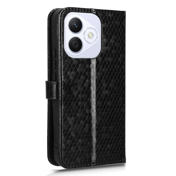 Para Honra X60i 5g Carteira de Casca de Ponto de Ponta de Papel de Couro PU PU - Preto