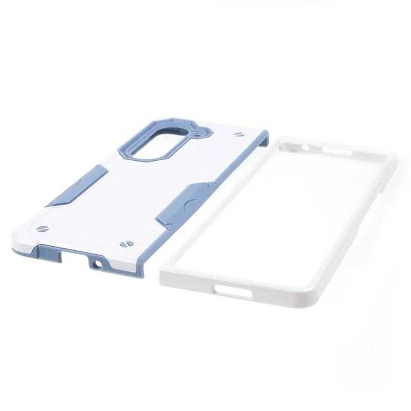 Pour Samsung Galaxy Z Fold6 5G Case Hybrid Drop Protection pc + Tpu Téléphone - Blanc