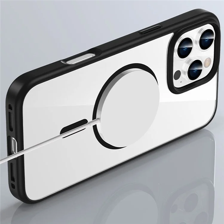 Для Iphone 16 Pro Case Clear Cover PC +tpu, Совместим с Magsafe - Черный
