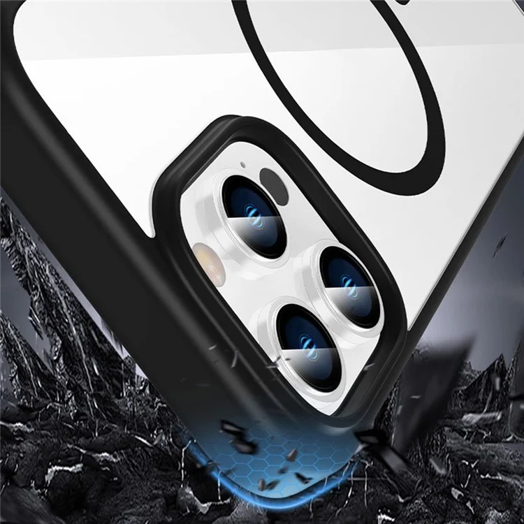 Для Iphone 16 Pro Case Clear Cover PC +tpu, Совместим с Magsafe - Черный