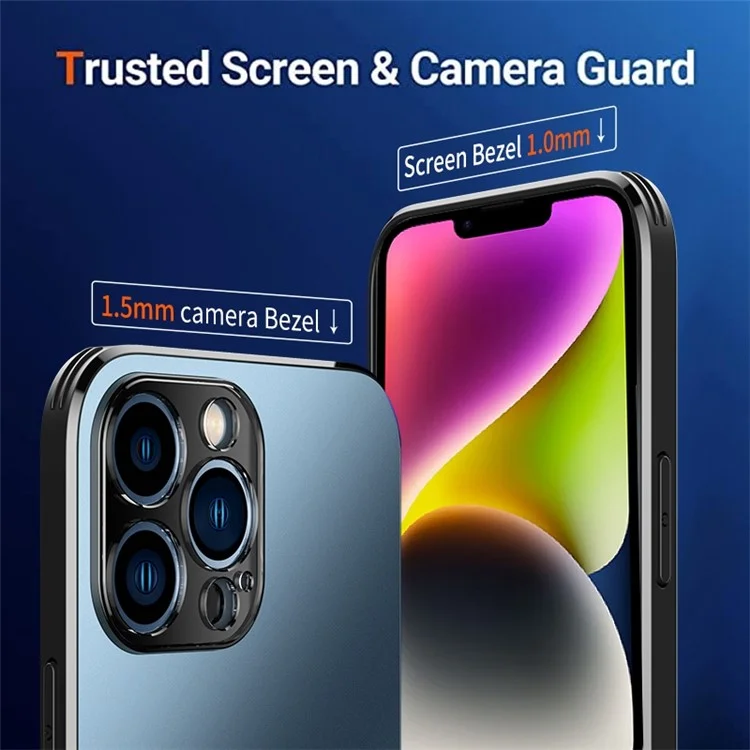 Shockper Case Для Iphone 14 Slim Phone Case Anti-Scratch TPU TPU Acryl Hard PC Cope с Kickstand - Синий
