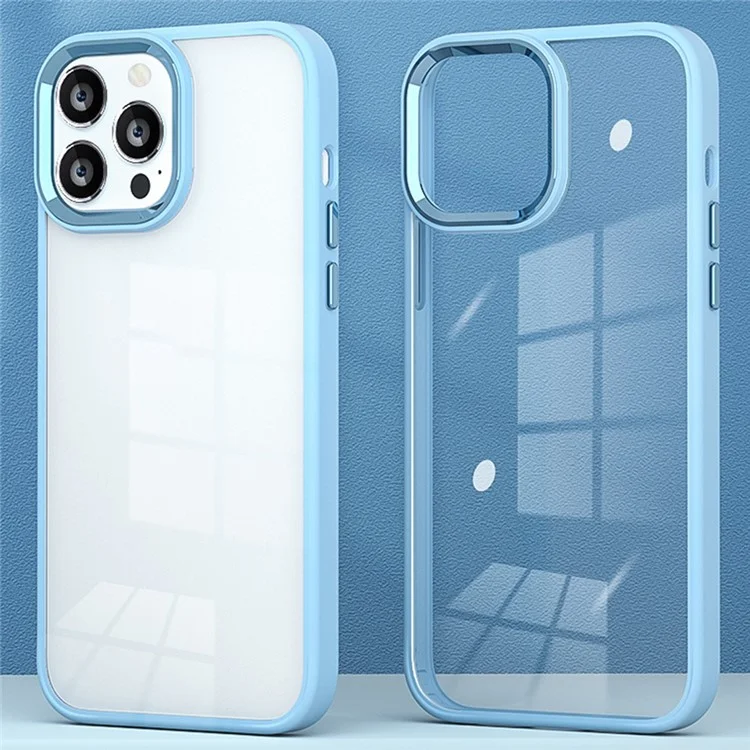 Para Iphone 16 Pro Clare Phone Case PC+Silicone Shock -probar Tapa Posterior - Azul