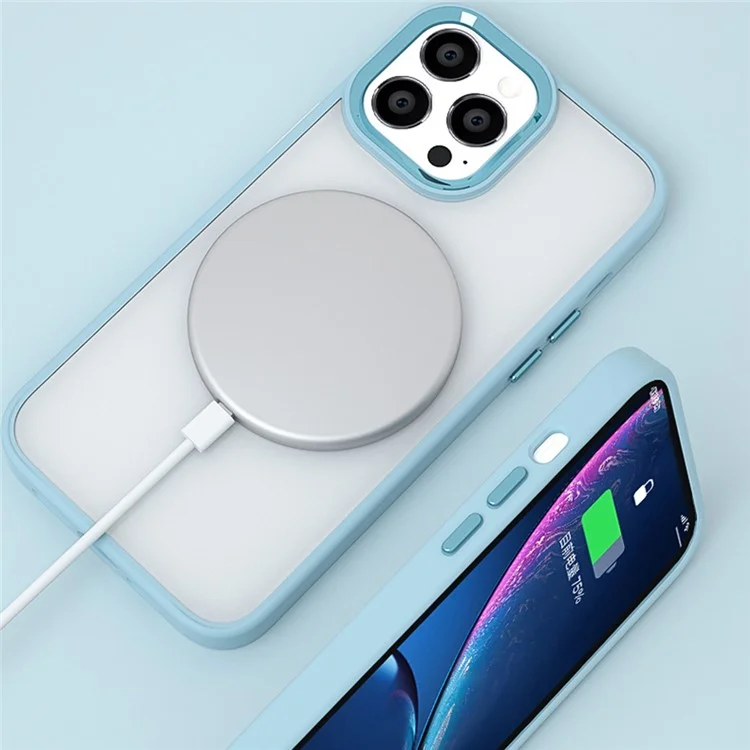Para Iphone 16 Pro Clare Phone Case PC+Silicone Shock -probar Tapa Posterior - Azul