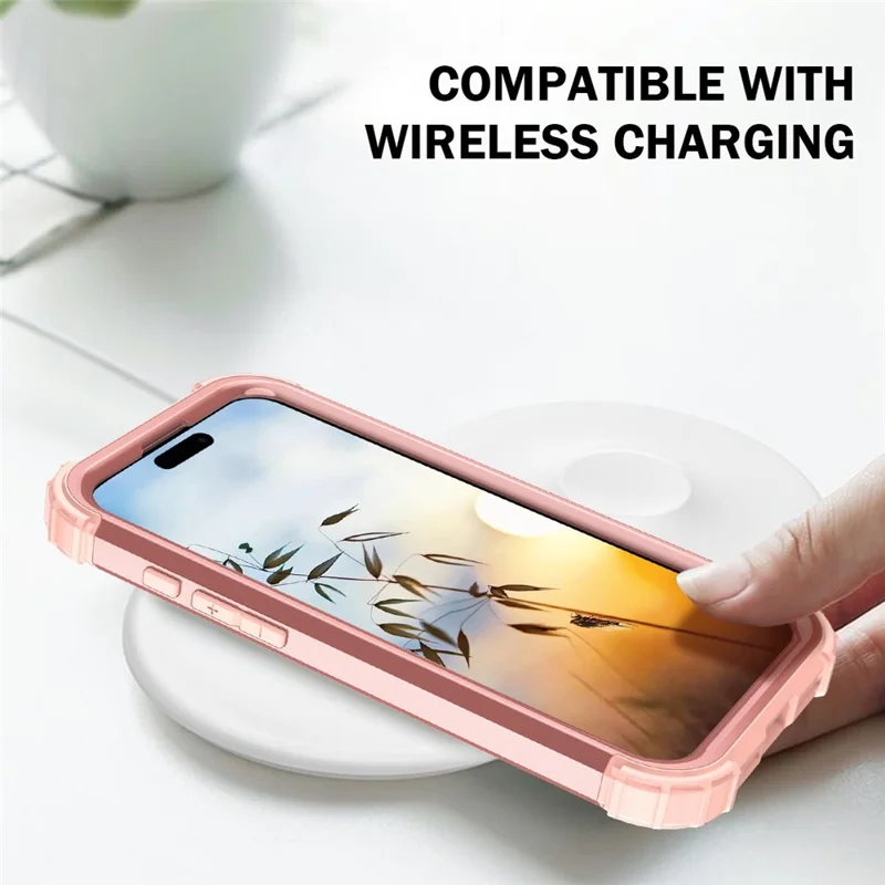 L-Style For iPhone 16 Plus Case Shockproof PC + TPU Phone Back Cover - Rose Gold