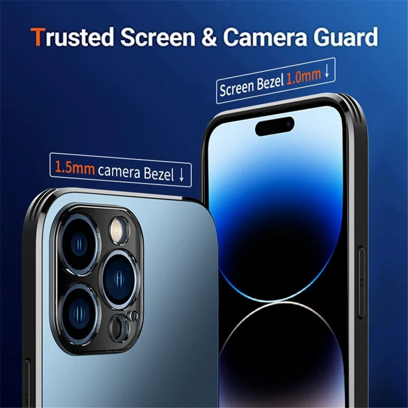 Protective Case for iPhone 14 Pro Shockproof Anti-Drop Phone Case TPU Acrylic Hard PC Phone Cover with Hidden Kickstand - Black