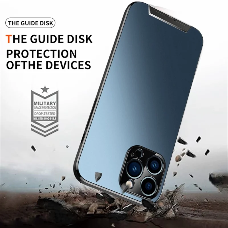 Protective Case for iPhone 14 Pro Shockproof Anti-Drop Phone Case TPU Acrylic Hard PC Phone Cover with Hidden Kickstand - Black