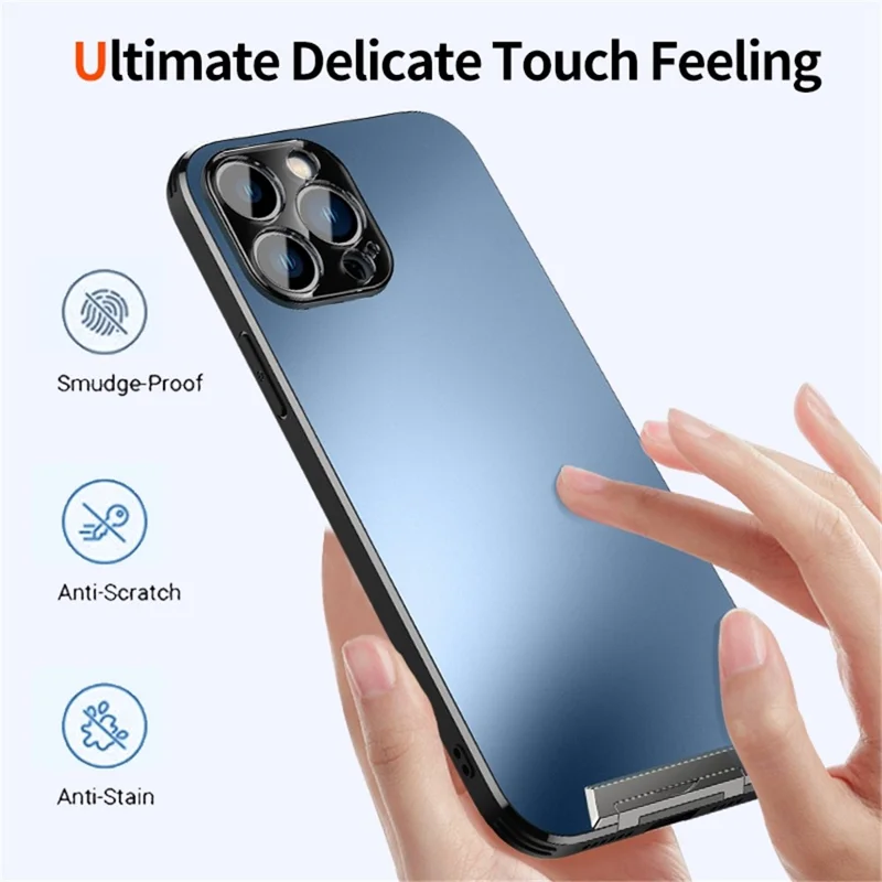 Protective Case for iPhone 14 Pro Shockproof Anti-Drop Phone Case TPU Acrylic Hard PC Phone Cover with Hidden Kickstand - Black