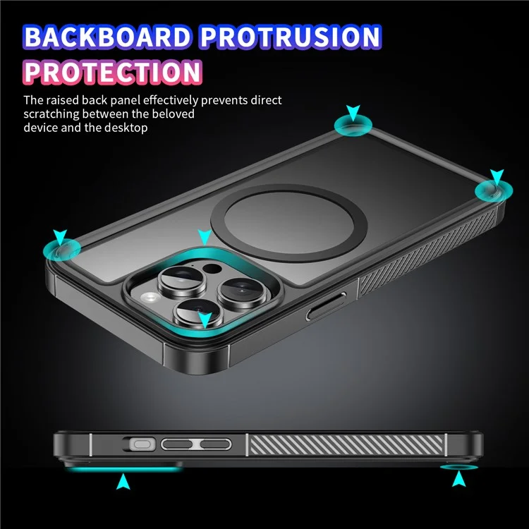 Para Iphone 15 Pro Case Tpu+acrílico Correia Clara Capsal Compatível Com MagSafe - Preto