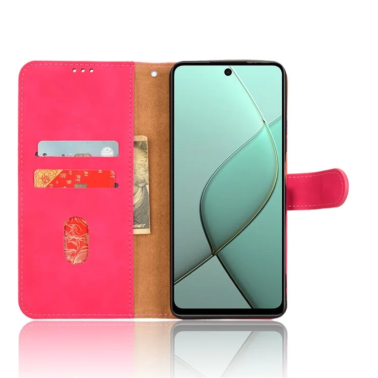 For TECNO Spark 20 Pro 5G Leather Case Skin-Feel Anti-Drop Wallet Flip Phone Cover - Rose