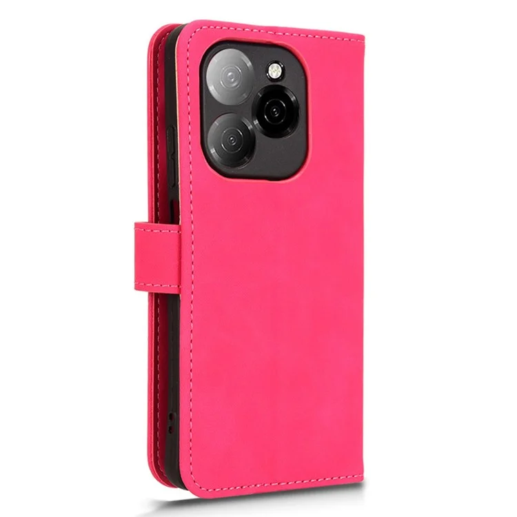 For TECNO Spark 20 Pro 5G Leather Case Skin-Feel Anti-Drop Wallet Flip Phone Cover - Rose