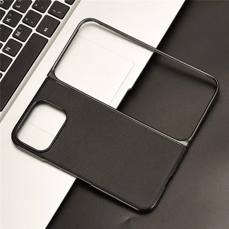Para Google Pixel 9 Pro Fold 5G Case de Fibra de Carbono Textura Pu+pc Telephip Cover - Negro