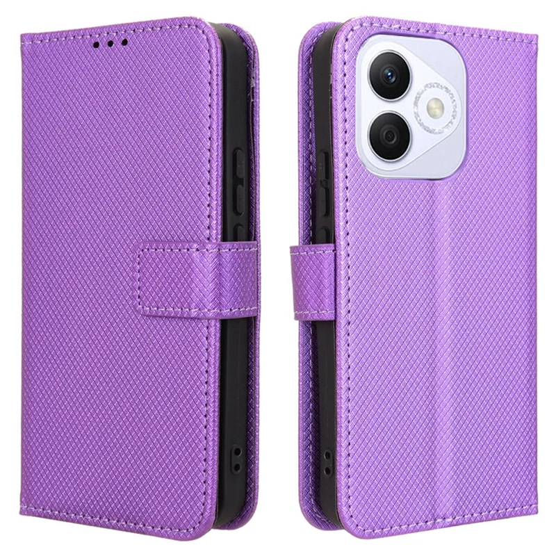 Per Onore X60i 5g Case PU Leather Diamond Texture Wallet Cover Del Telefono - Viola