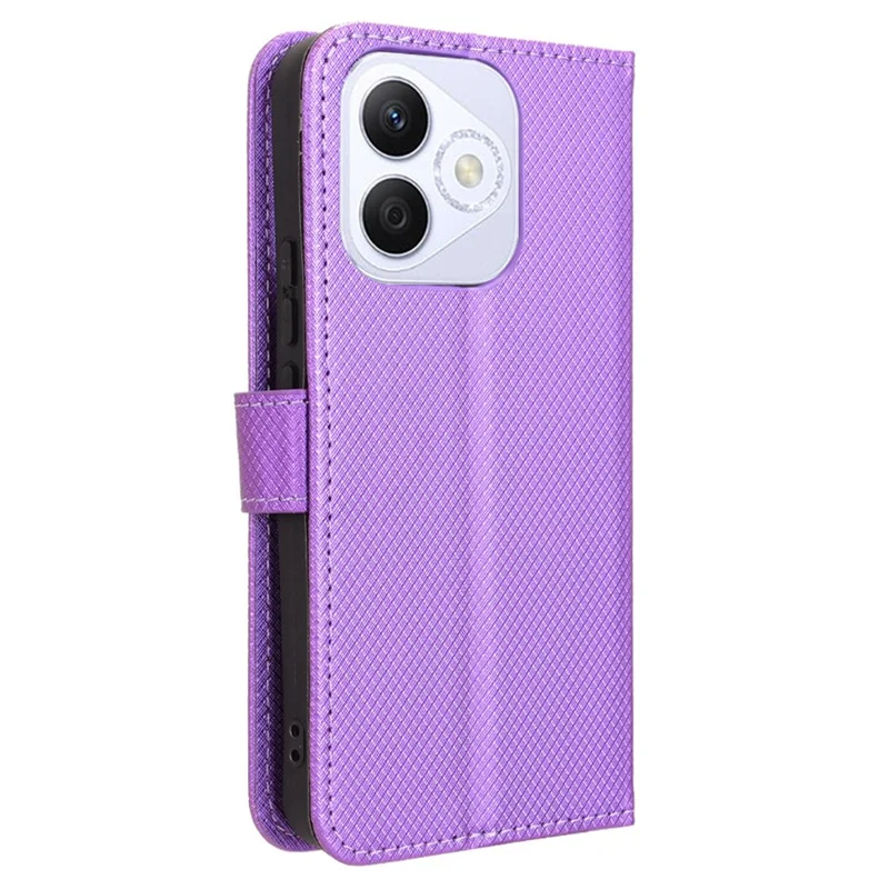 Per Onore X60i 5g Case PU Leather Diamond Texture Wallet Cover Del Telefono - Viola