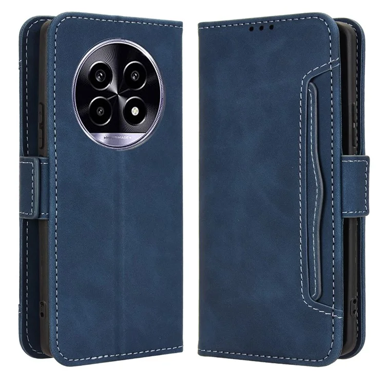 Para Realme 13 Pro+ 5G / 13 Pro 5G Case de Cuero Tapa de la Billetera Con Múltiples Ranuras Para Tarjetas - Azul