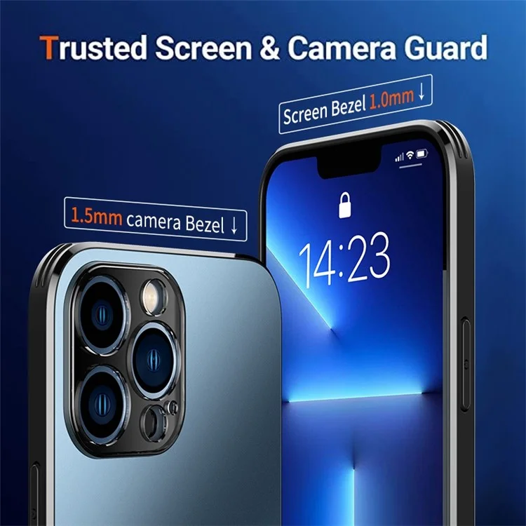 Профессиональный Чехол Для Телефона Для Iphone 13 Pro Max 6,7 Дюйма Shock-resean Slim Case TPU Acryl Hard PC Cope со Скрытой Кикеткой - Синий