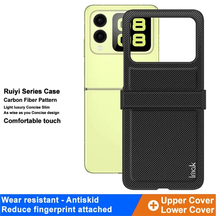 IMAK Ruiyi Series para Huawei nova Flip 5G Case Fibra de Carbono Couro+PC Capa de Telefone