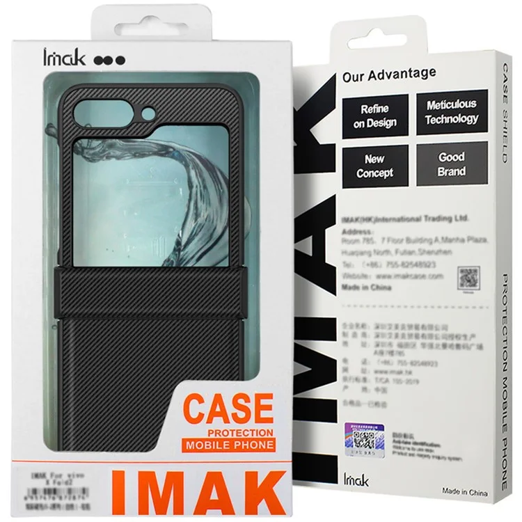 IMAK Ruiyi Series para Huawei nova Flip 5G Case Fibra de Carbono Couro+PC Capa de Telefone