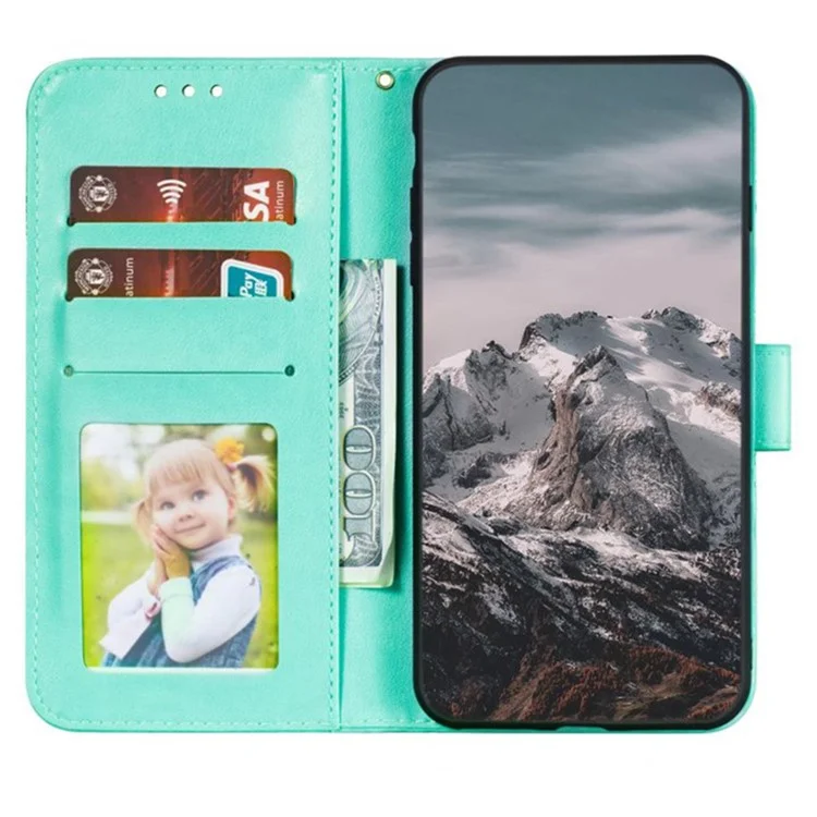 Para Iphone 16 Case PU Mandala Mandala Impresión de Diseño de la Billetera de la Billetera - Verde
