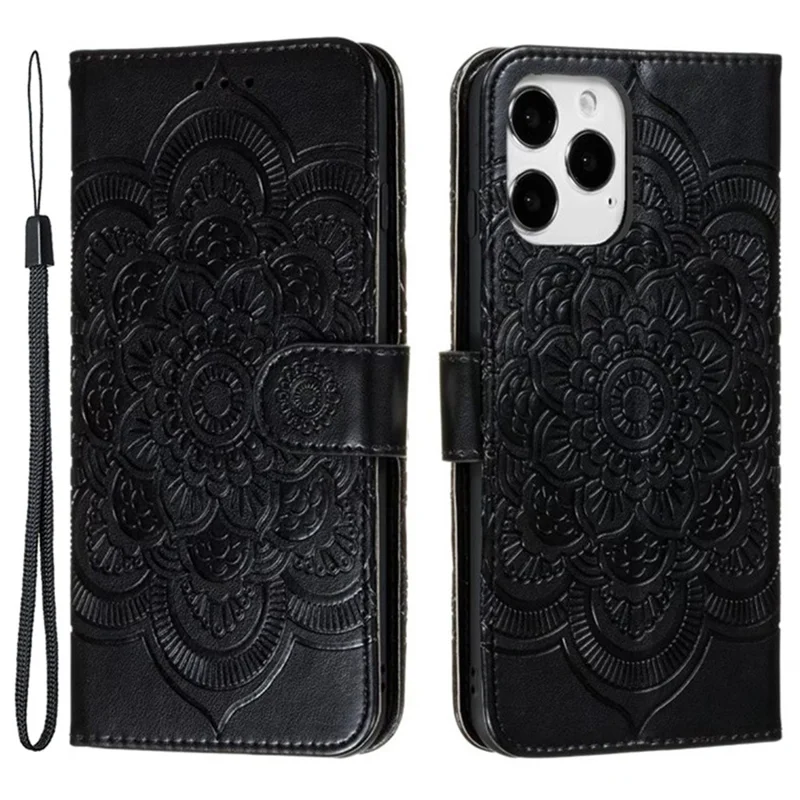 Для Iphone 16 Pro Case Cute Leather Mandala. - Черный