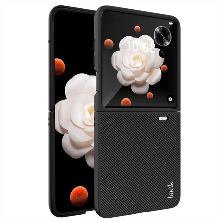 IMAK Ruiyi Series per Honor Magic V Flip 5G Case Fibra di Carbonio Pelle+PC Custodia per Telefono