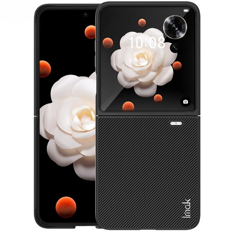IMAK Ruiyi Series per Honor Magic V Flip 5G Case Fibra di Carbonio Pelle+PC Custodia per Telefono