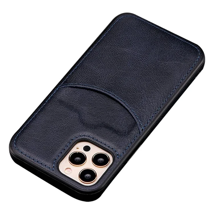 Per Iphone 13 Pro Max 6,7 Pollici Scheggi Scheggio Slot Slimt Cell Cover Per Telefono Cellulare pe Illegno+tpu Custodia Per Telefono Cellulare - Blu Scuro
